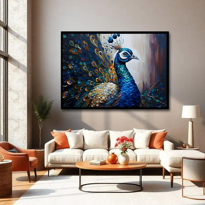 Peacock Vastu Wildlife Canvas Wall Painting