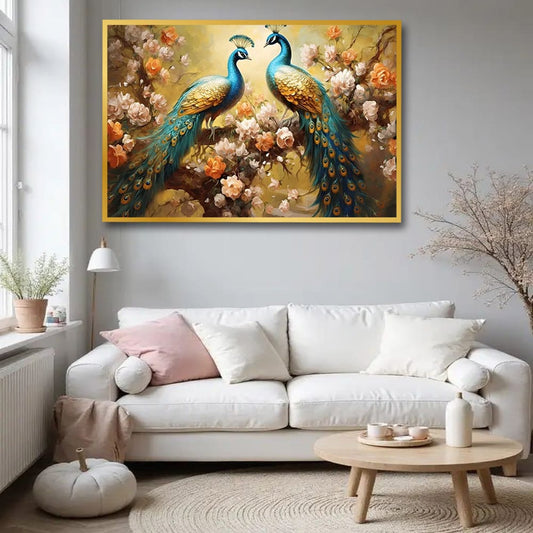 Peacock Vastu Wildlife Canvas Wall Painting