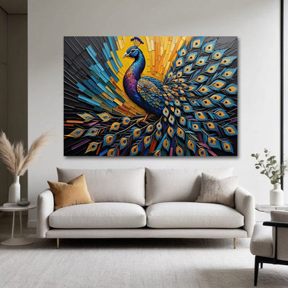 Peacock Vastu Wildlife Canvas Wall Painting