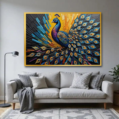 Peacock Vastu Wildlife Canvas Wall Painting