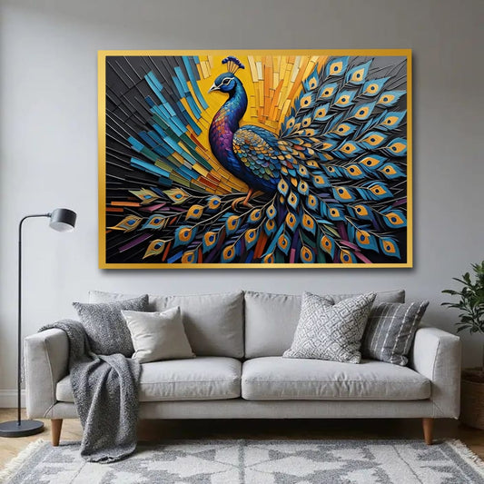 Peacock Vastu Wildlife Canvas Wall Painting