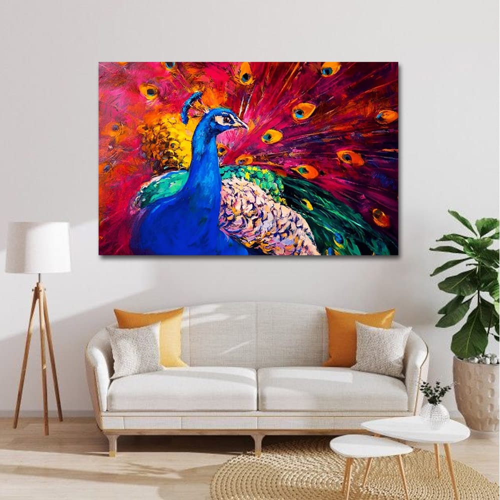 Peacock Vastu Wildlife Canvas Wall Painting