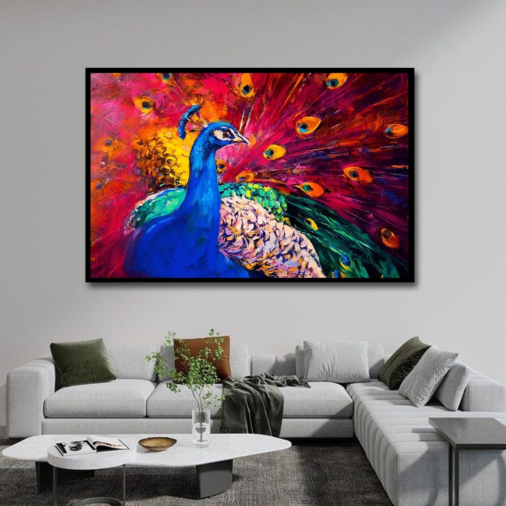 Peacock Vastu Wildlife Canvas Wall Painting