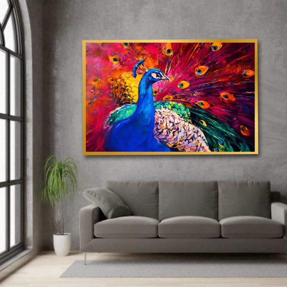Peacock Vastu Wildlife Canvas Wall Painting