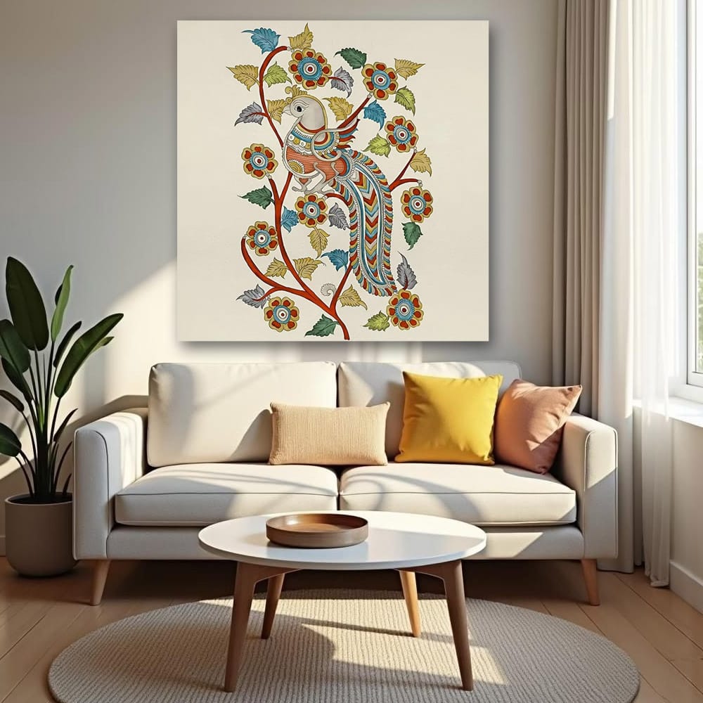 Peacock Vastu Wildlife Wall Canvas Art Painting