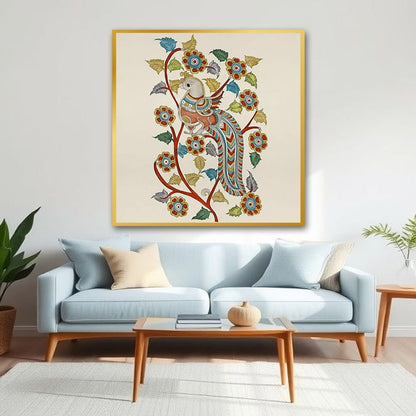 Peacock Vastu Wildlife Wall Canvas Art Painting