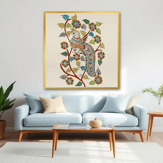Peacock Vastu Wildlife Wall Canvas Art Painting