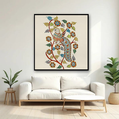 Peacock Vastu Wildlife Wall Canvas Art Painting