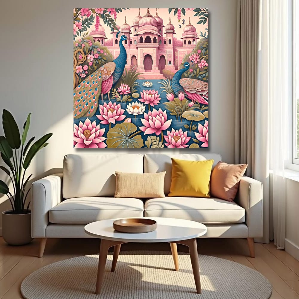 Peacock Vastu Wildlife Wall Canvas Art Painting