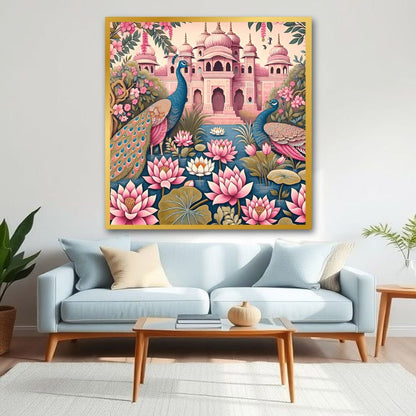 Peacock Vastu Wildlife Wall Canvas Art Painting