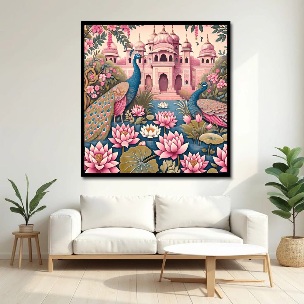 Peacock Vastu Wildlife Wall Canvas Art Painting