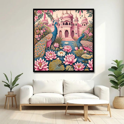 Peacock Vastu Wildlife Wall Canvas Art Painting