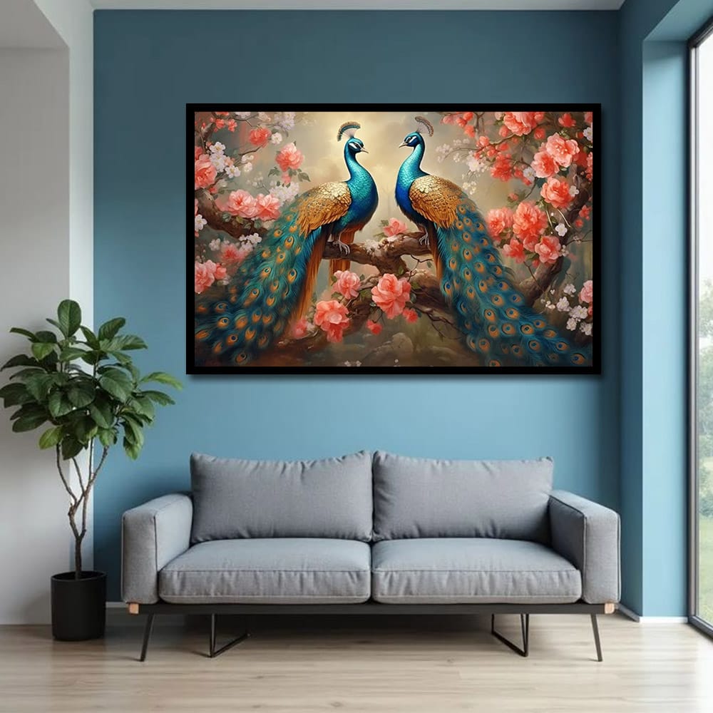 Peacock vastu canvas Wall painting For Home And Office Decoration 