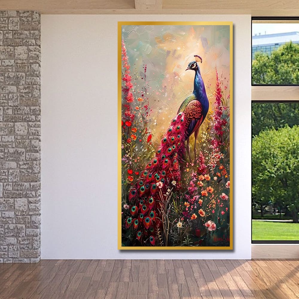 Peacock vastu canvas painting For Bedroom And Home Decoration 