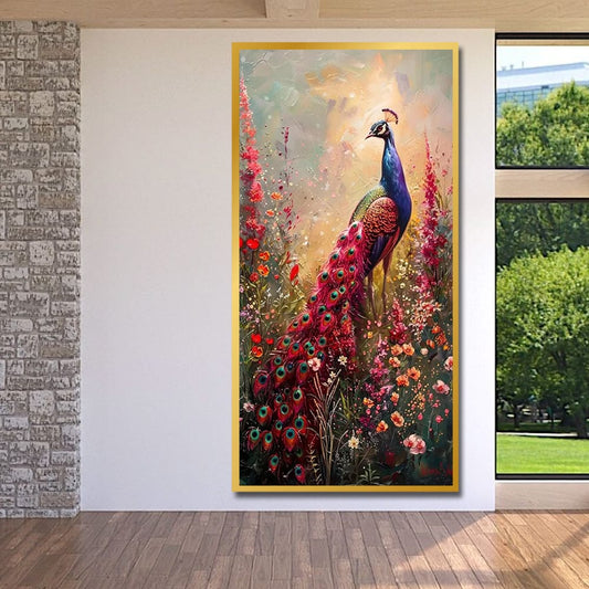 Peacock vastu canvas painting For Bedroom And Home Decoration 