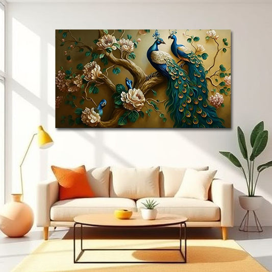 Peacock vastu canvas painting For Home And Hotel Decoration