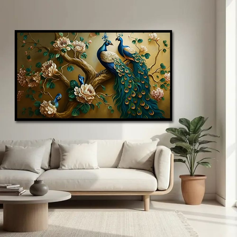 Peacock vastu canvas painting For Home And Hotel Decoration