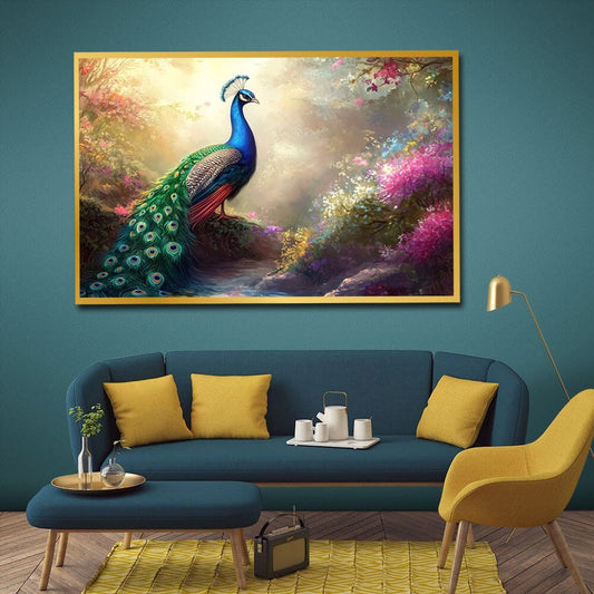Peacock vastu canvas painting For Home Decoration