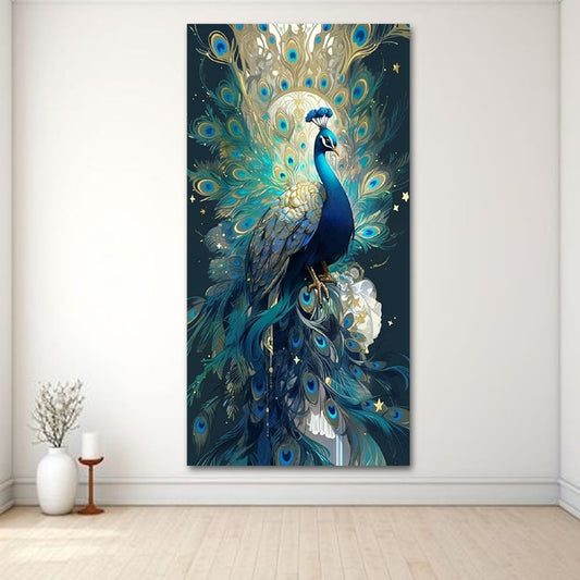 Peacock vastu wall canvas painting For Bedroom And Home Decor