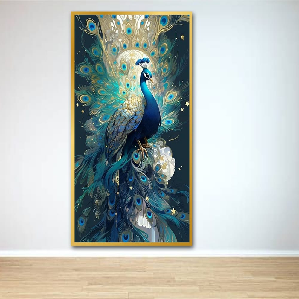 Peacock vastu wall canvas painting For Bedroom And Home Decor