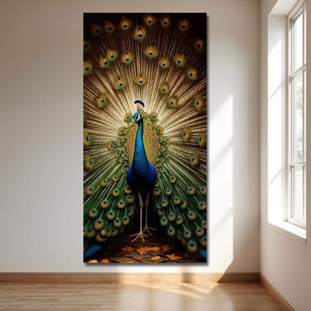 Peacock vastu wall canvas painting For Bedroom And Hotel Decor
