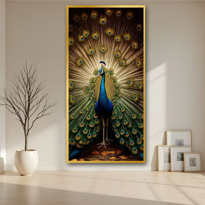 Peacock vastu wall canvas painting For Bedroom And Hotel Decor