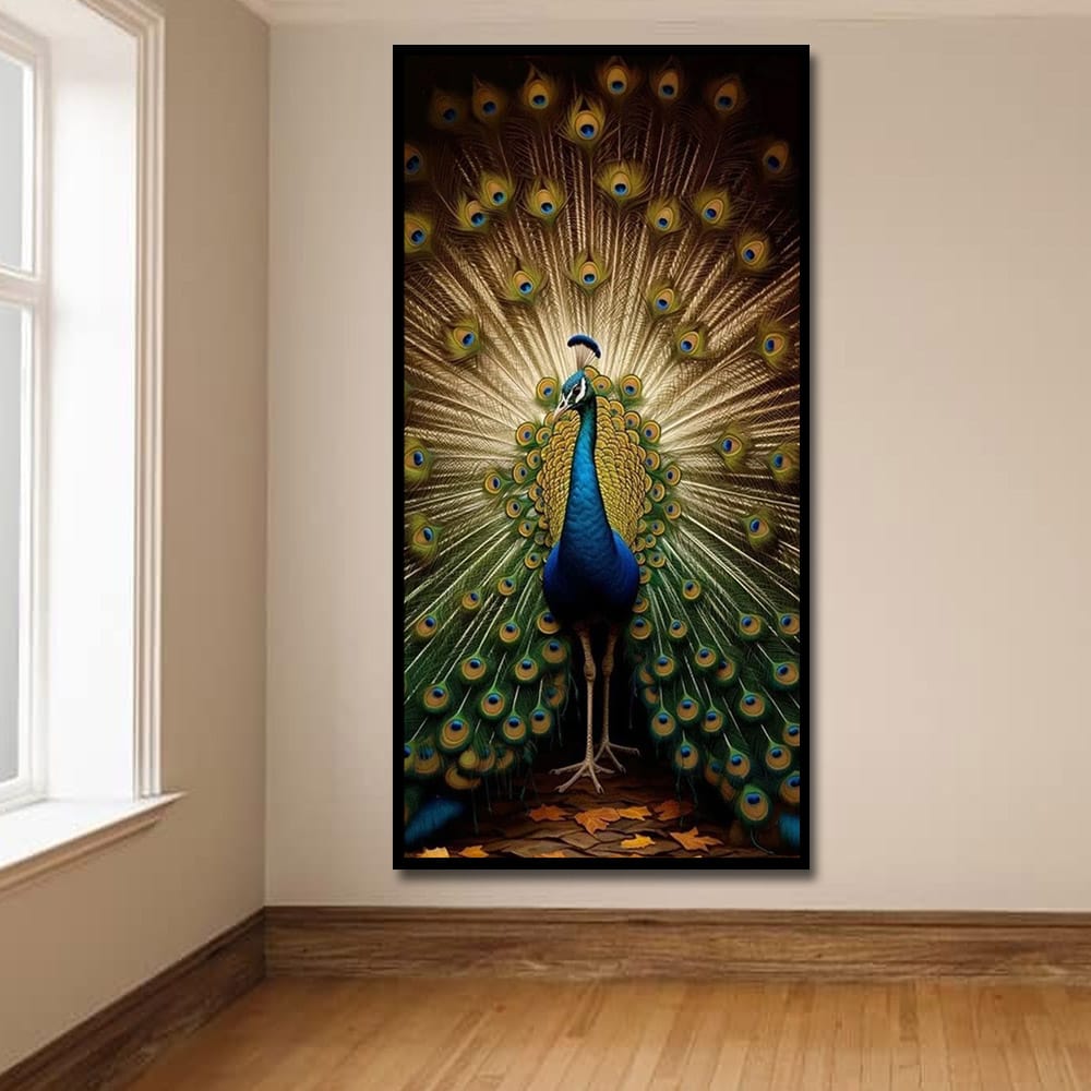 Peacock vastu wall canvas painting For Bedroom And Hotel Decor