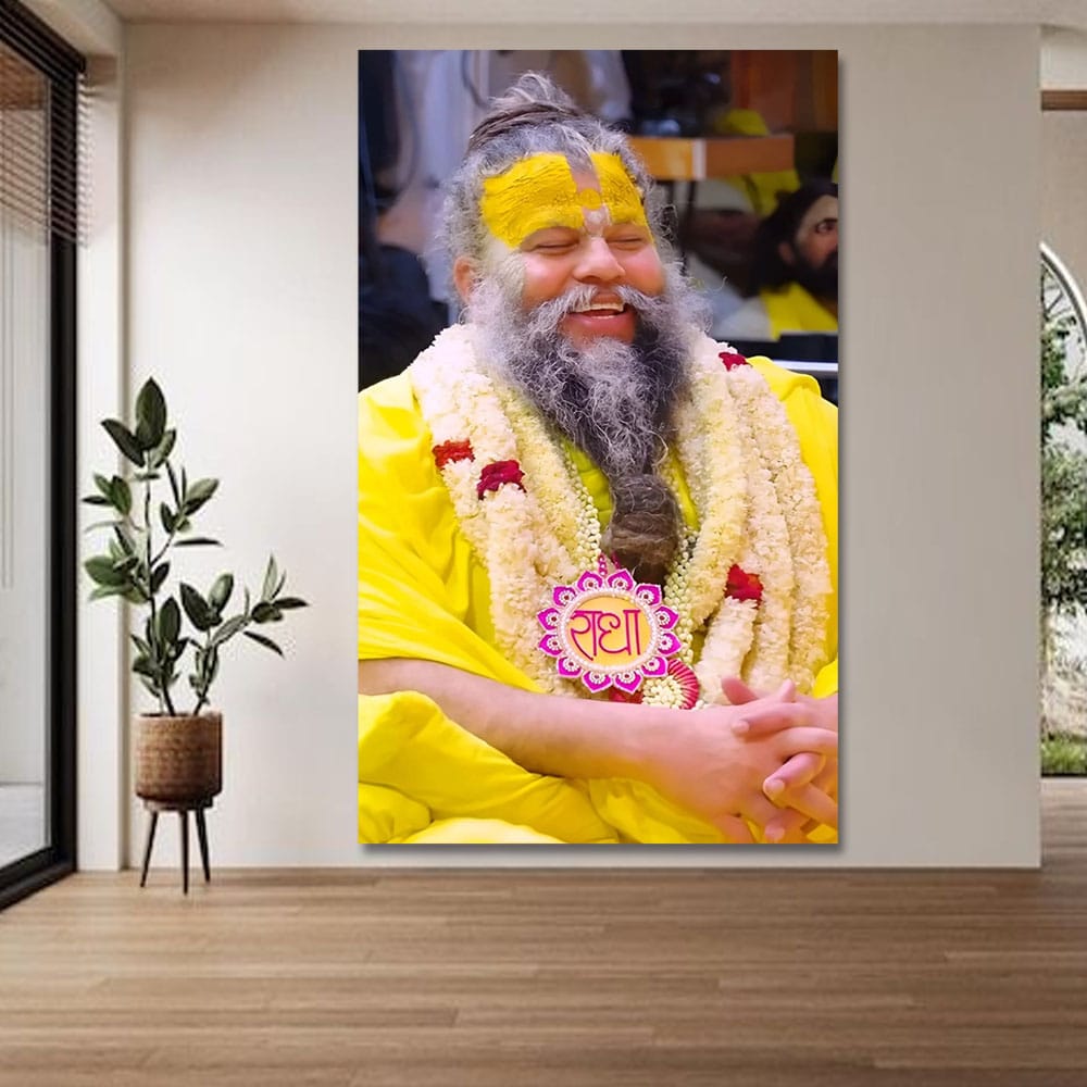 Premanand Maharaj Ji Canvas Wall Art for Living Room or Pooja Room