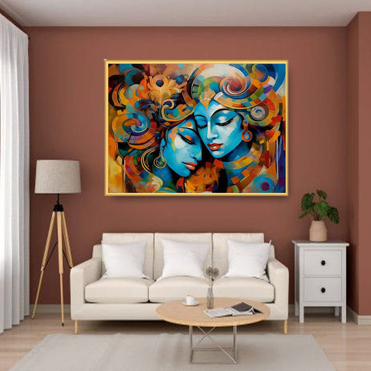 Radha Krishna Vastu Canvas Wall Art For Pooja Room