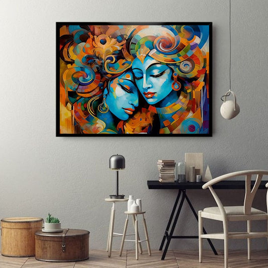 Radha Krishna Vastu Canvas Wall Art For Pooja Room