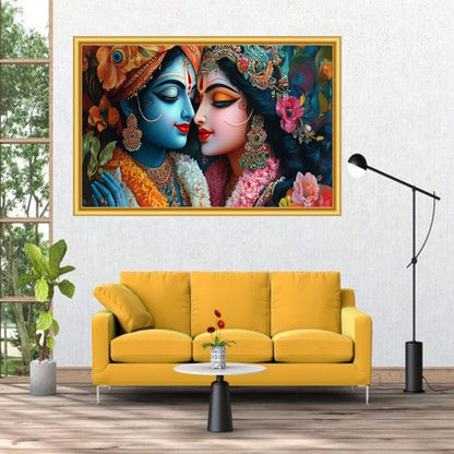 Radha Krishna Canvas Wall Art For Pooja Room