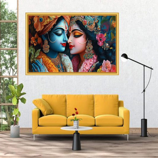 Radha Krishna Canvas Wall Art For Pooja Room