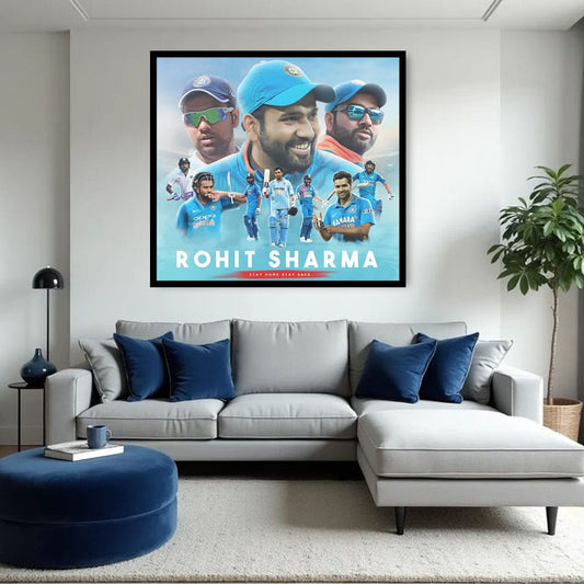 Rohit Sharma Canvas Wall Art for club Decoration