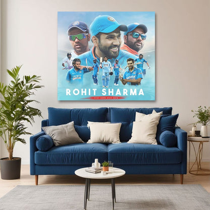 Rohit Sharma Canvas Wall Art for club Decoration