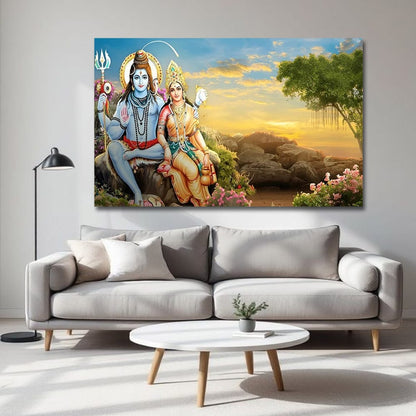 Shivji Wall Canvas Painting For Bedroom And Living Room Decoration 
