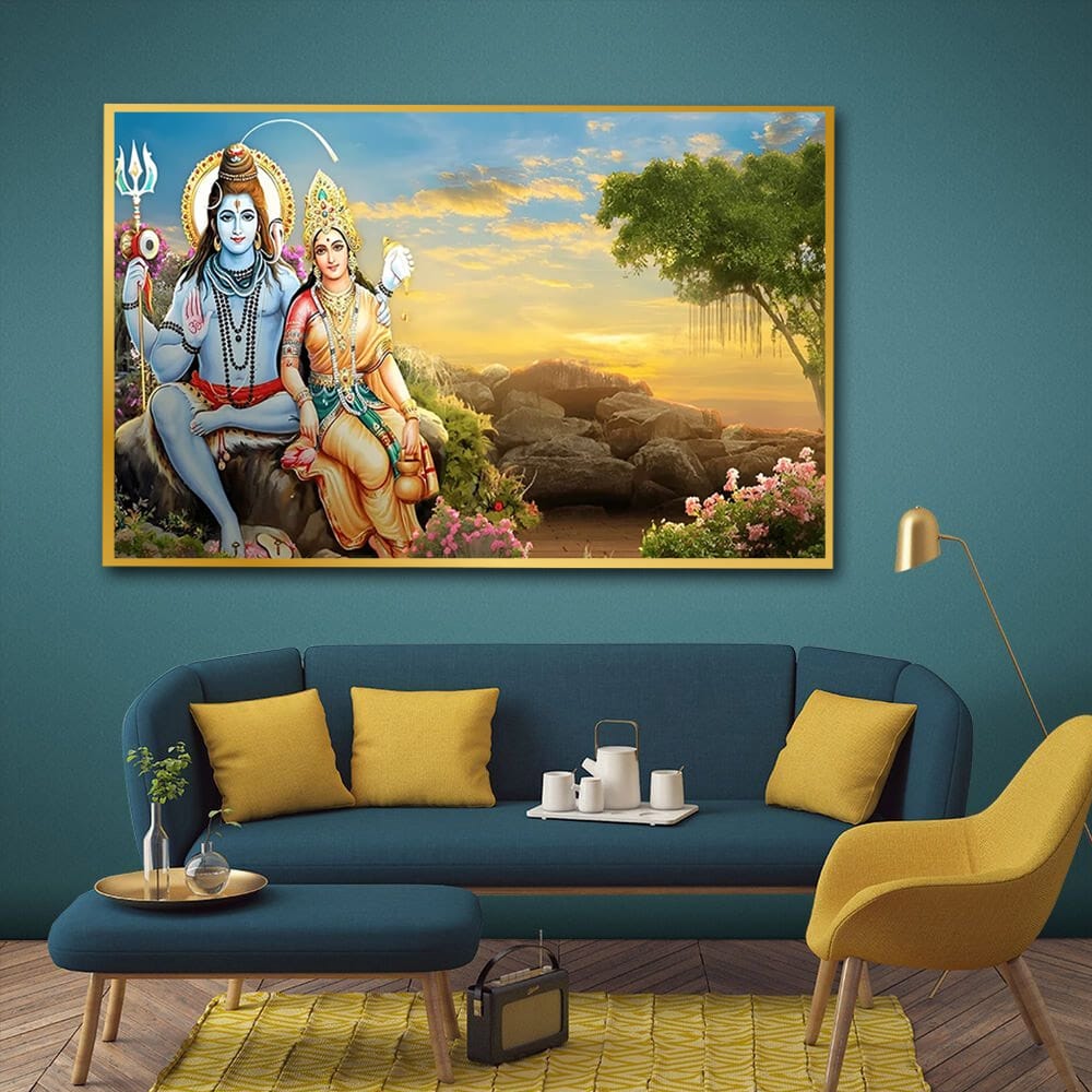 Shivji Wall Canvas Painting For Bedroom And Living Room Decoration 