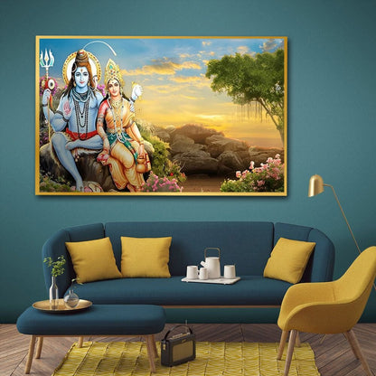 Shivji Wall Canvas Painting For Bedroom And Living Room Decoration 