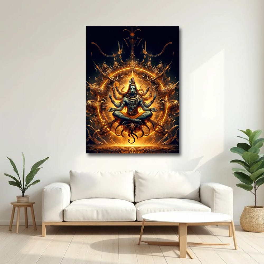 Shivji Wall Canvas Painting For Bedroom And Living Room Decor