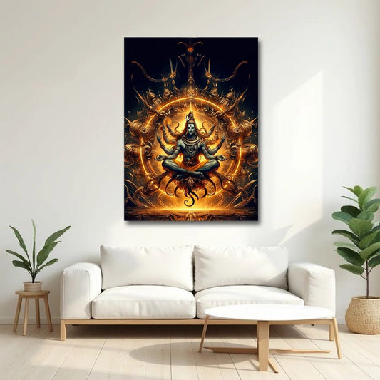Shivji Wall Canvas Painting For Bedroom And Living Room Decor
