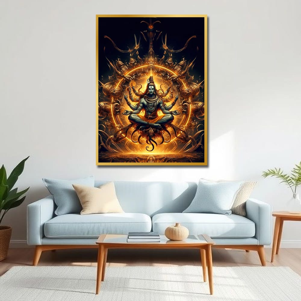 Shivji Wall Canvas Painting For Bedroom And Living Room Decor