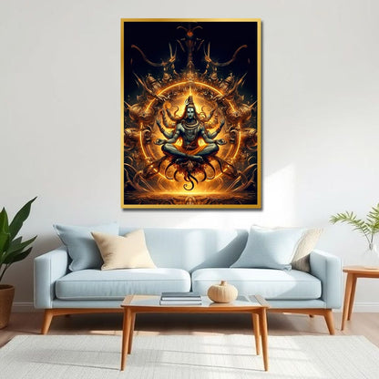 Shivji Wall Canvas Painting For Bedroom And Living Room Decor
