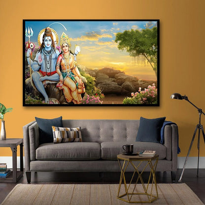 Shivji Wall Canvas Painting For Bedroom And Living Room Decoration 