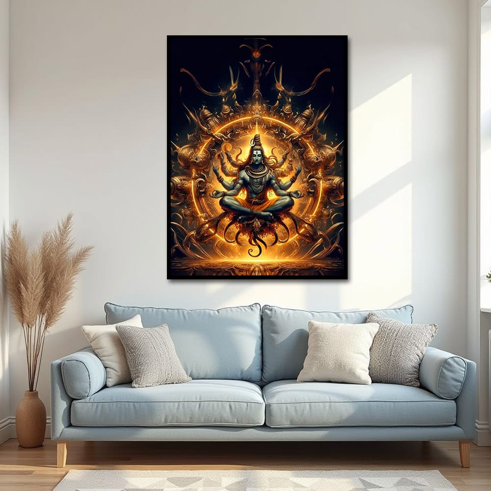 Shivji Wall Canvas Painting For Bedroom And Living Room Decor