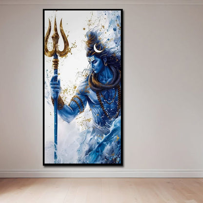 Shivji Spritual Wall Canvas Painting For Bedroom And Living Room