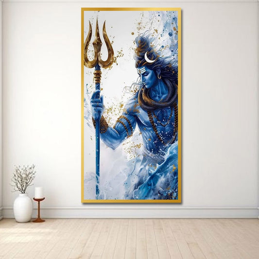 Shivji Spritual Wall Canvas Painting For Bedroom And Living Room