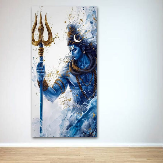 Shivji Spritual Wall Canvas Painting For Bedroom And Living Room