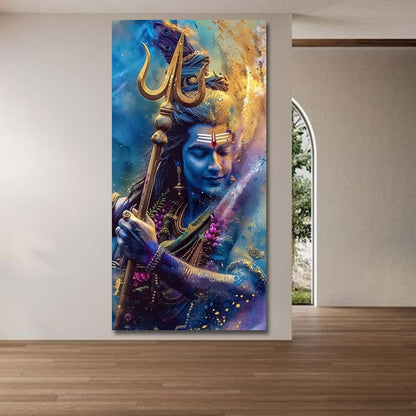 Shivji Spritual Wall Canvas Painting For Bedroom And Living Room Decor