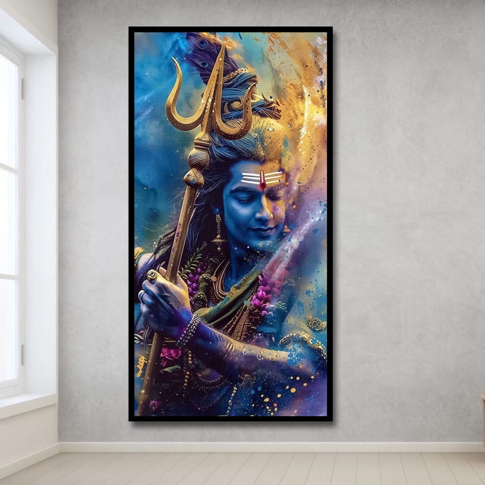 Shivji Spritual Wall Canvas Painting For Bedroom And Living Room Decor