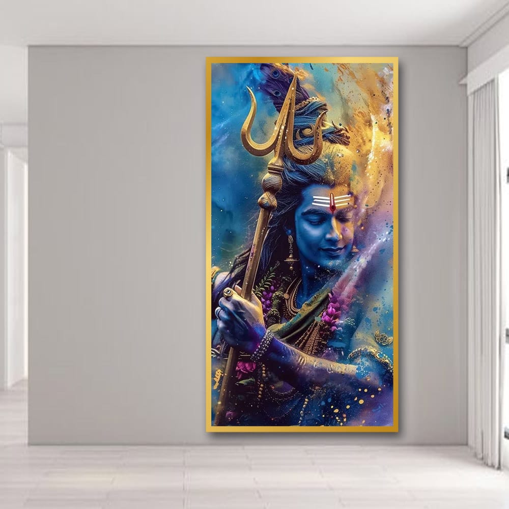 Shivji Spritual Wall Canvas Painting For Bedroom And Living Room Decor