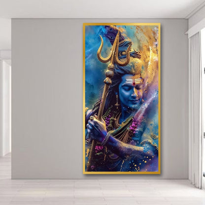 Shivji Spritual Wall Canvas Painting For Bedroom And Living Room Decor